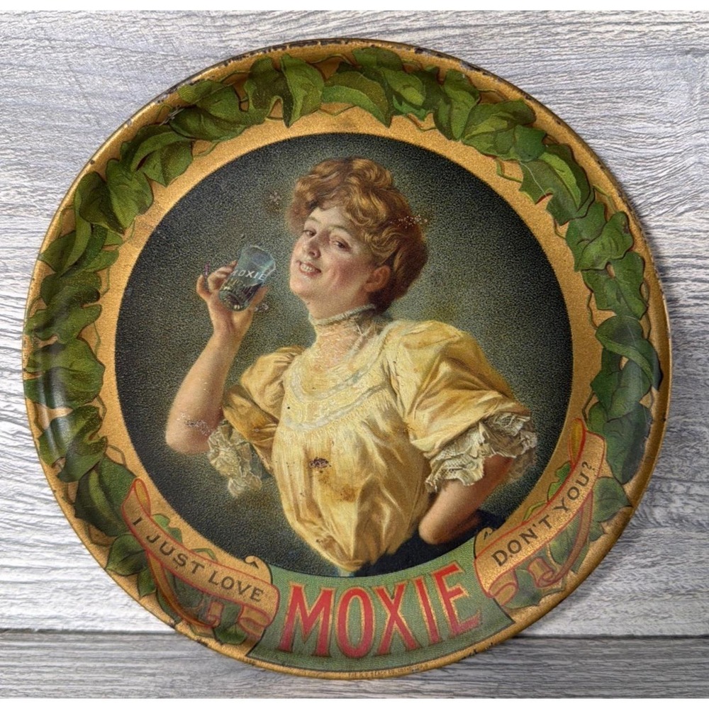 Vintage MOXIE Soda Advertising Tip Tray Early Original Country Store Beverage 6"